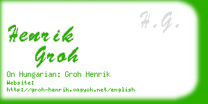 henrik groh business card